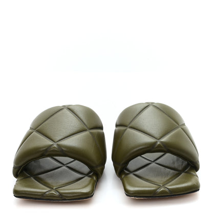Bottega Veneta Nappa Quilted Rubber Lido Flat Sandals 37 Khaki 3 of 8