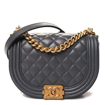 Chanel Caviar Quilted Small Boy Messenger Bag Dark Grey 1 of 10