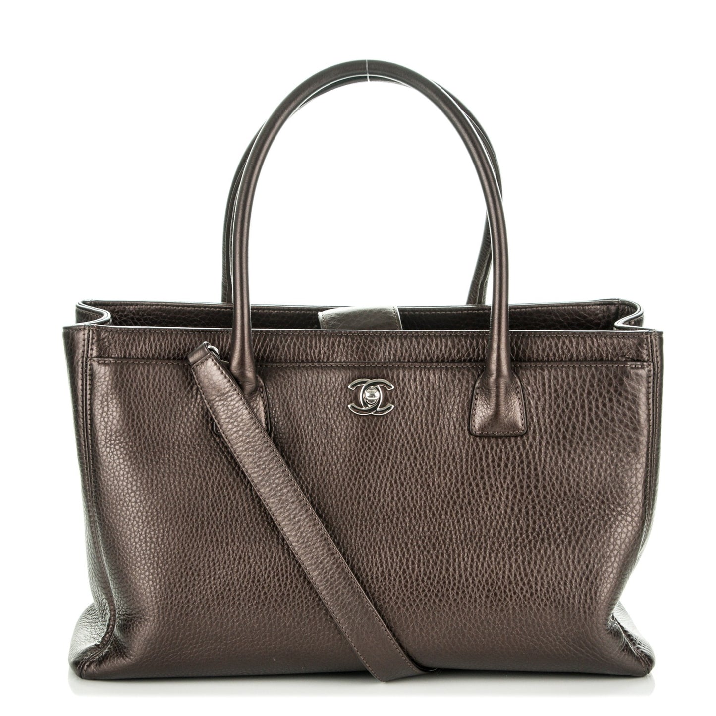 Metallic Deerskin Cerf Executive Shopper Tote Copper
