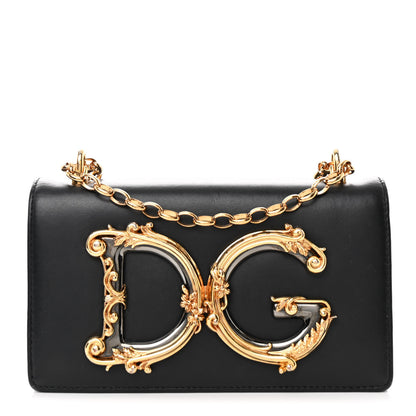Dolce & Gabbana Nappa Mini DG Girls Shoulder Bag Black 1 of 9