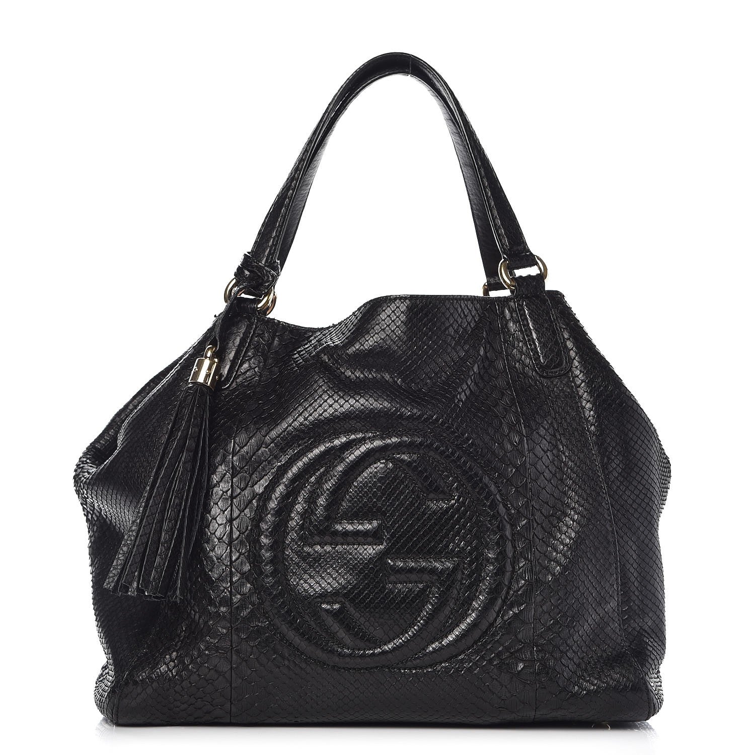 Gucci Python Medium Soho Shoulder Bag Black 1 of 7
