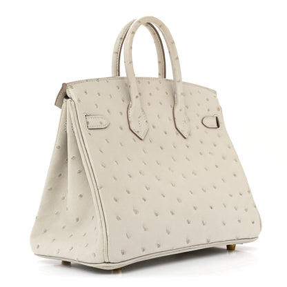 Hermes Ostrich Birkin 25 Gris Perle 3 of 11