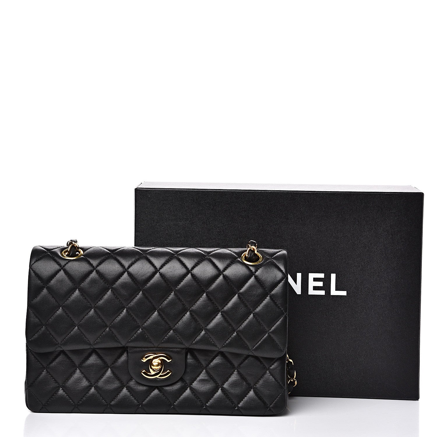 Chanel Lambskin Quilted Medium Double Flap Black 18 of 18