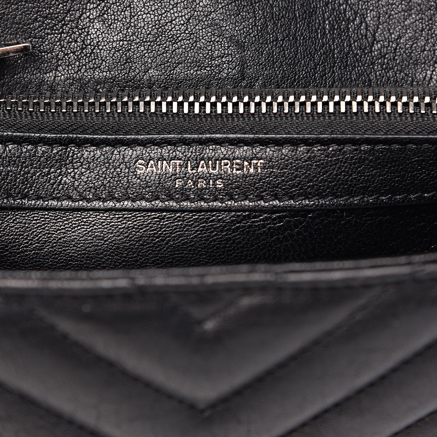 Saint Laurent Sheepskin Matelasse Chevron Monogram Medium College Bag Black 7 of 14