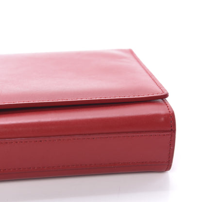 Saint Laurent Calfskin Monogram Cassandre Clutch Rouge Orient 12 of 12
