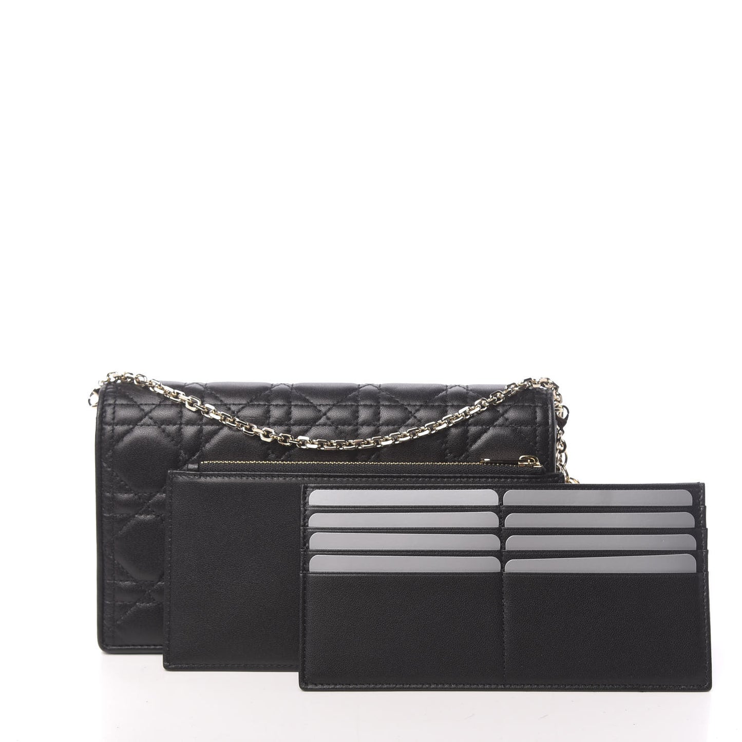 Lambskin Cannage Lady Dior Pouch Black