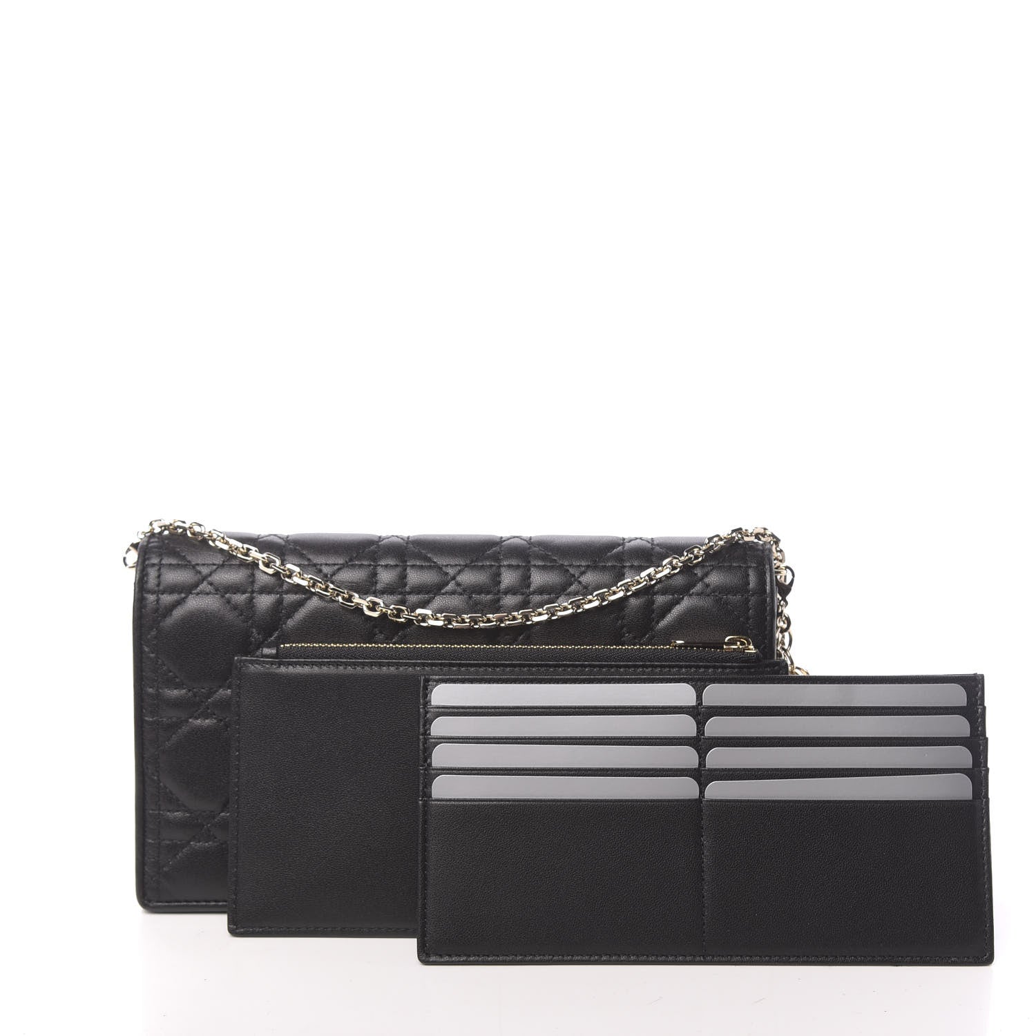 Christian Dior Lambskin Cannage Lady Dior Pouch Black 3 of 11