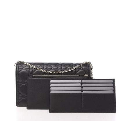 Christian Dior Lambskin Cannage Lady Dior Pouch Black 3 of 11