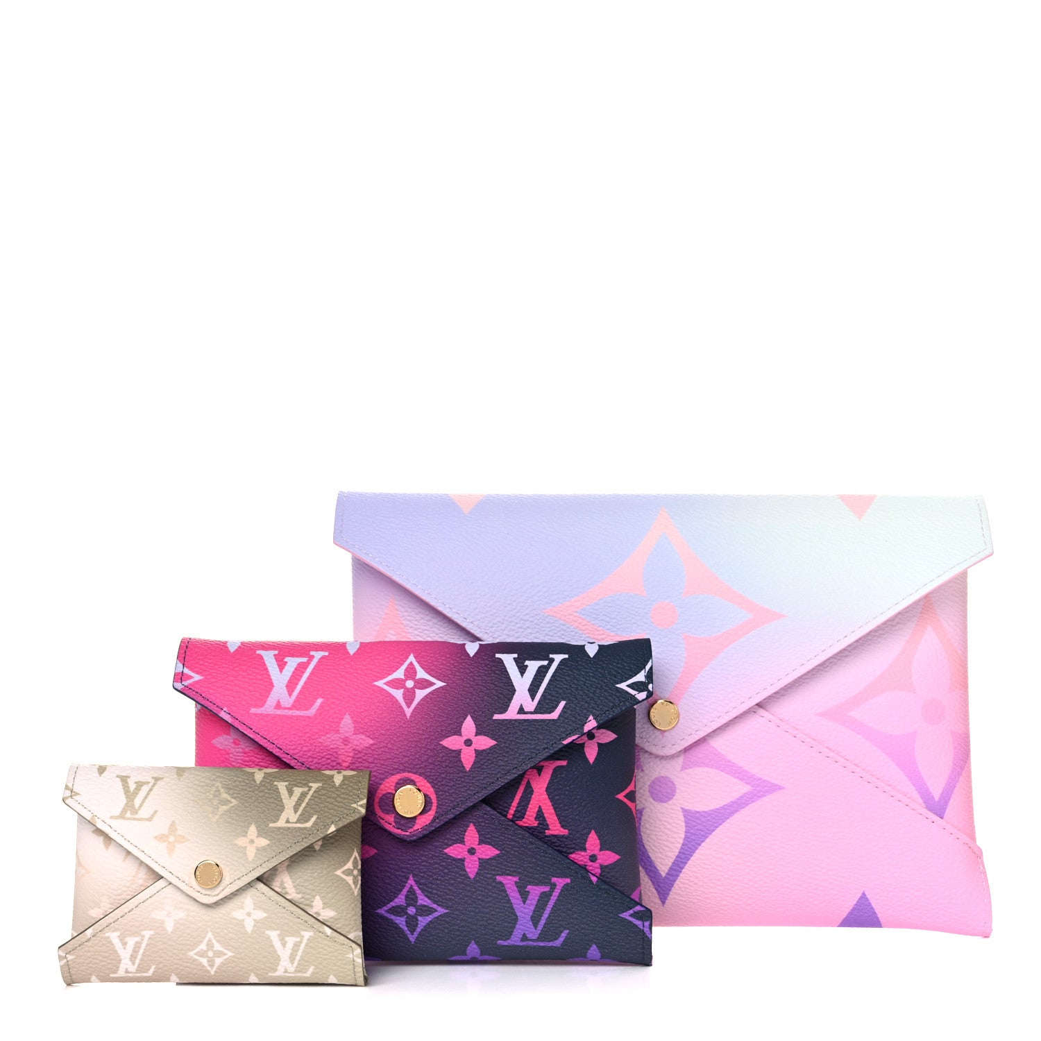 Louis Vuitton Monogram Giant Spring In The City Kirigami Pochette Set Sunrise Pastel Midnight Fuchsia Sunset Kaki 1 of 11