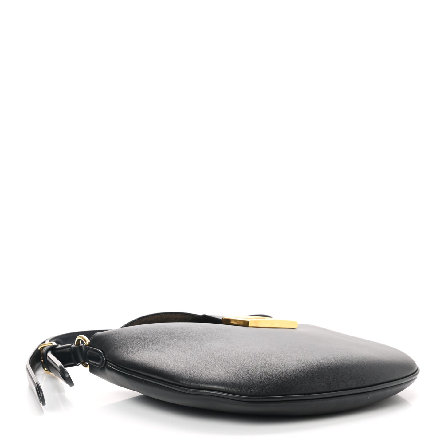 Vitello Grace Suede Small Croissant Hobo Black