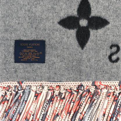 Louis Vuitton Cashmere Monogram Reykjavik Scarf Black Multicolor 3 of 3
