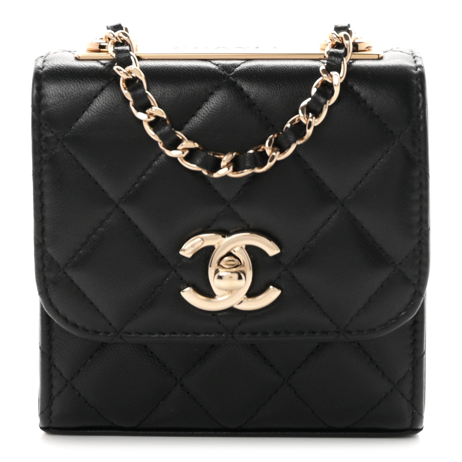 Chanel Lambskin Quilted Mini Trendy CC Chain Wallet Black 1 of 11