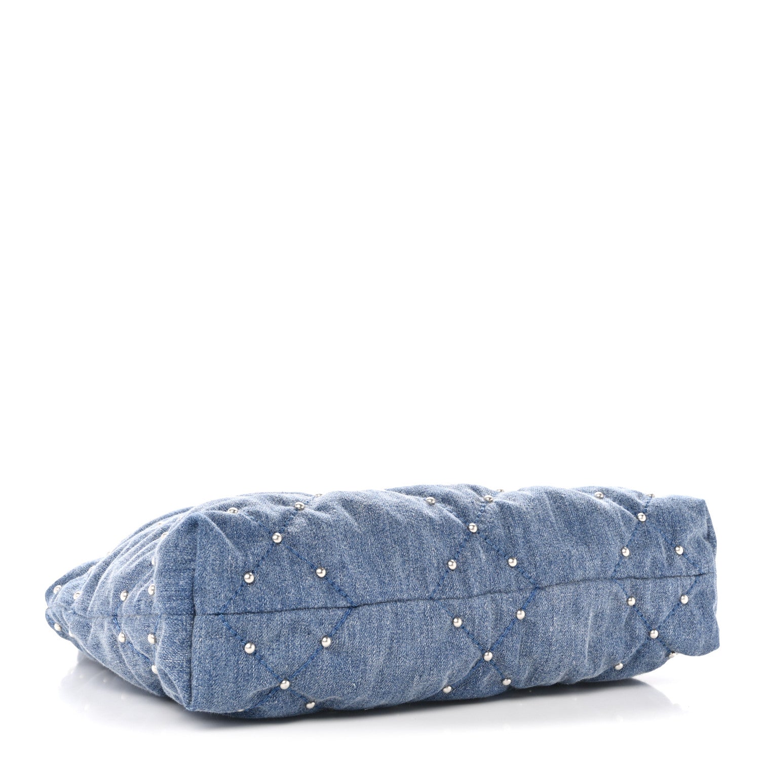 Chanel Washed Denim Quilted Studded Small Chanel 22 Blue 5 of 11