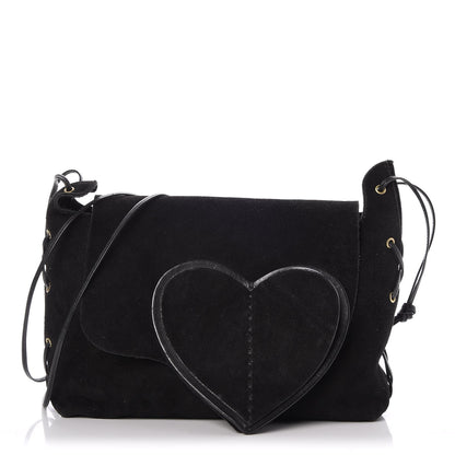 Gucci Suede Lovely Heart Shoulder Bag Black 1 of 7