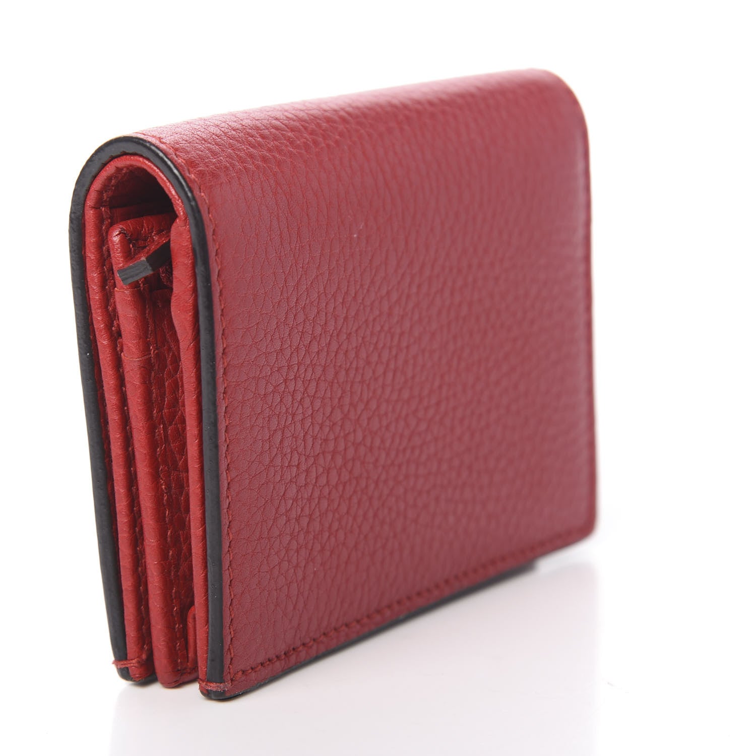 Gucci Pebbled Calfskin Animalier Card Case Red 3 of 7
