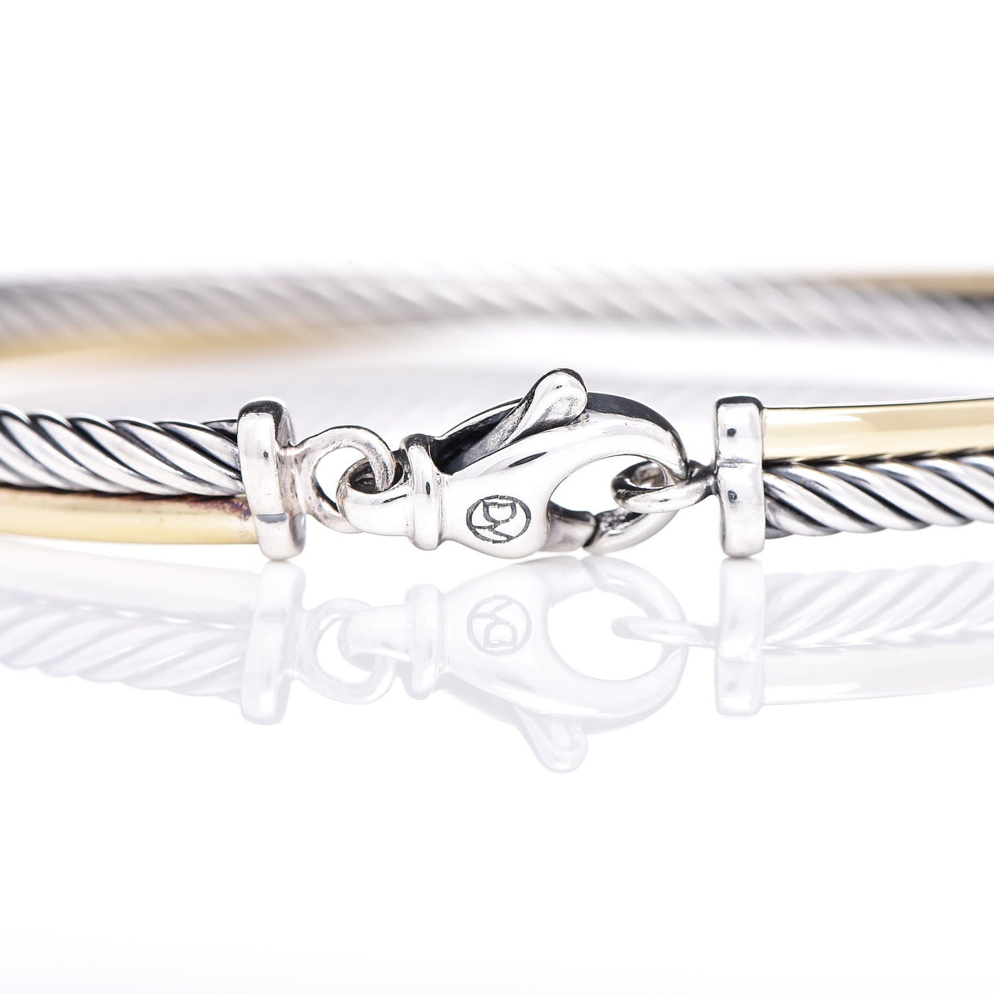 Sterling Silver 18K Yellow Gold 3mm Crossover Bracelet