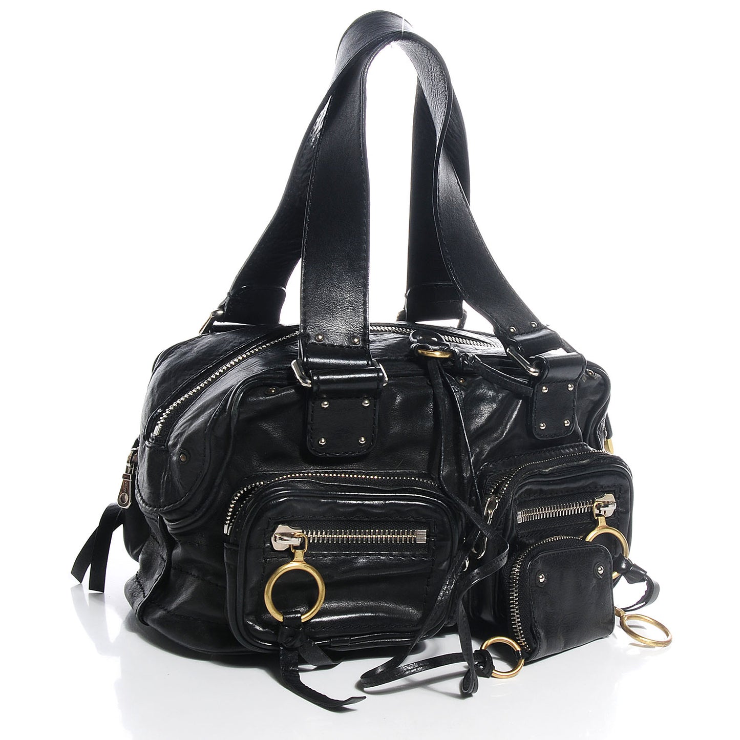 Goatskin Small Betty Shoulder Bag Black