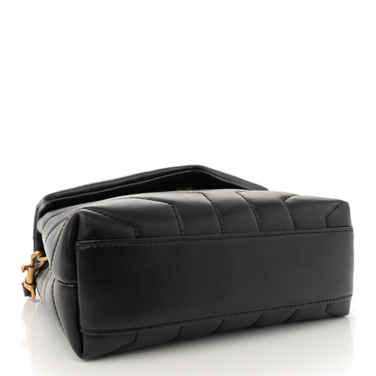 Saint Laurent Calfskin Y Quilted Monogram Toy Loulou Crossbody Bag Black 4 of 11