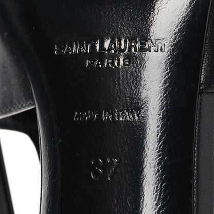 Saint Laurent Smooth Calfskin Jeanne 110 Slingback Pumps 37 Black 8 of 10