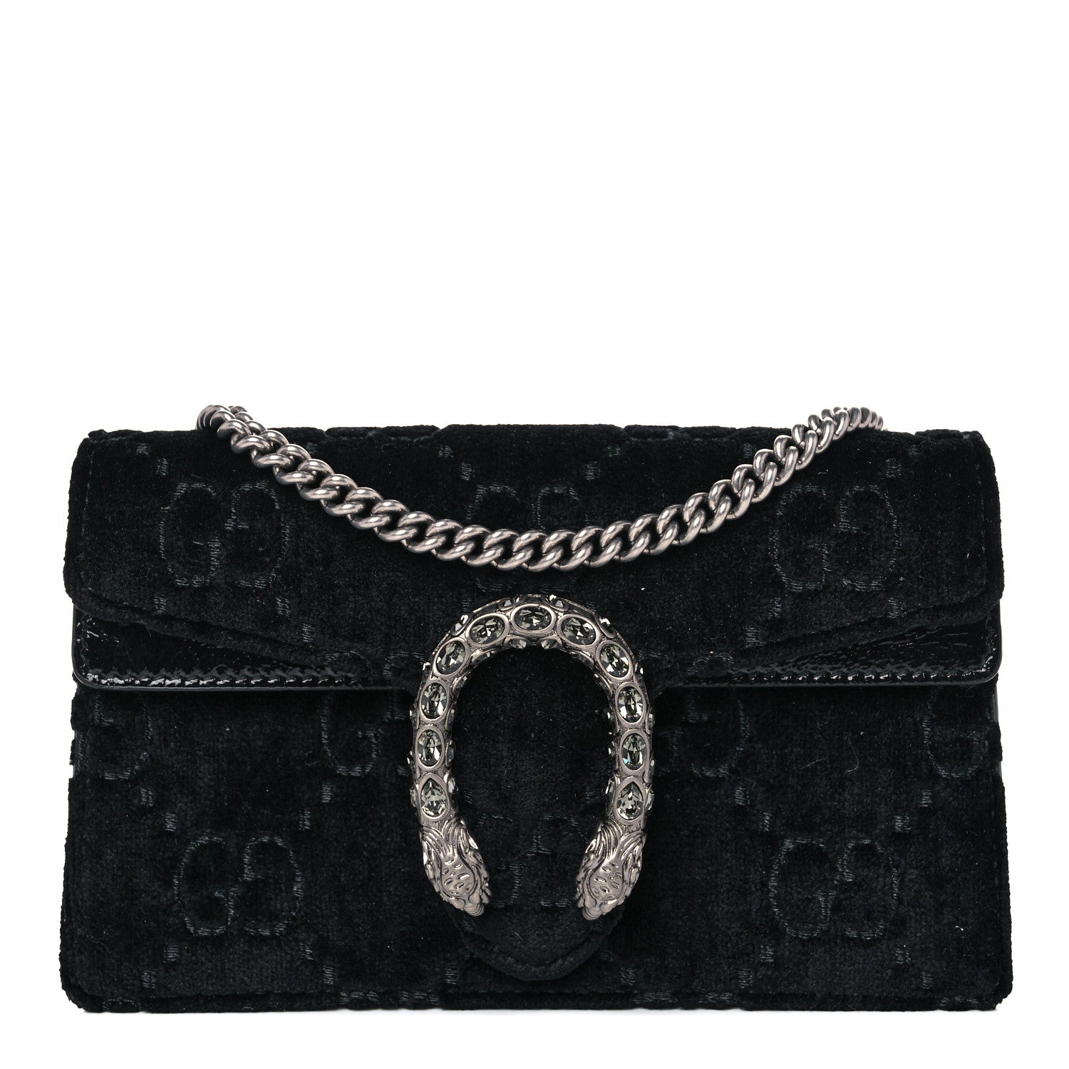 Gucci Velvet GG Monogram Super Mini Dionysus Shoulder Bag Black 2 of 23