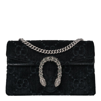 Gucci Velvet GG Monogram Super Mini Dionysus Shoulder Bag Black 2 of 23