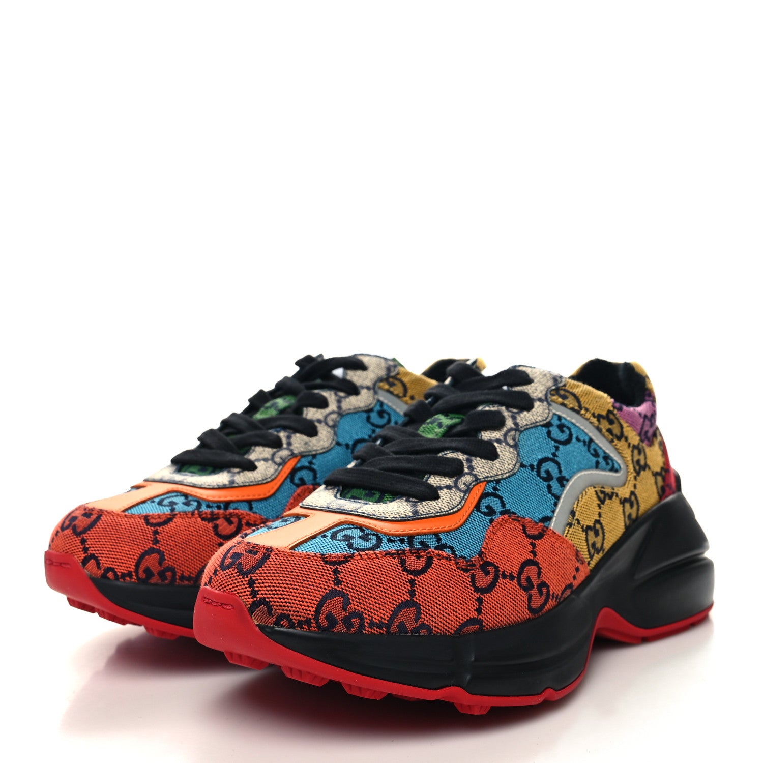 Gucci Monogram Multicolor GG Supreme Monogram Womens Rhyton Sneakers 36.5 Multicolor 3 of 8