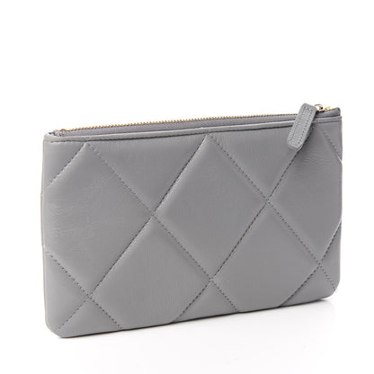 Chanel Goatskin Quilted 19 Cosmetic Case Grey 3 of 8