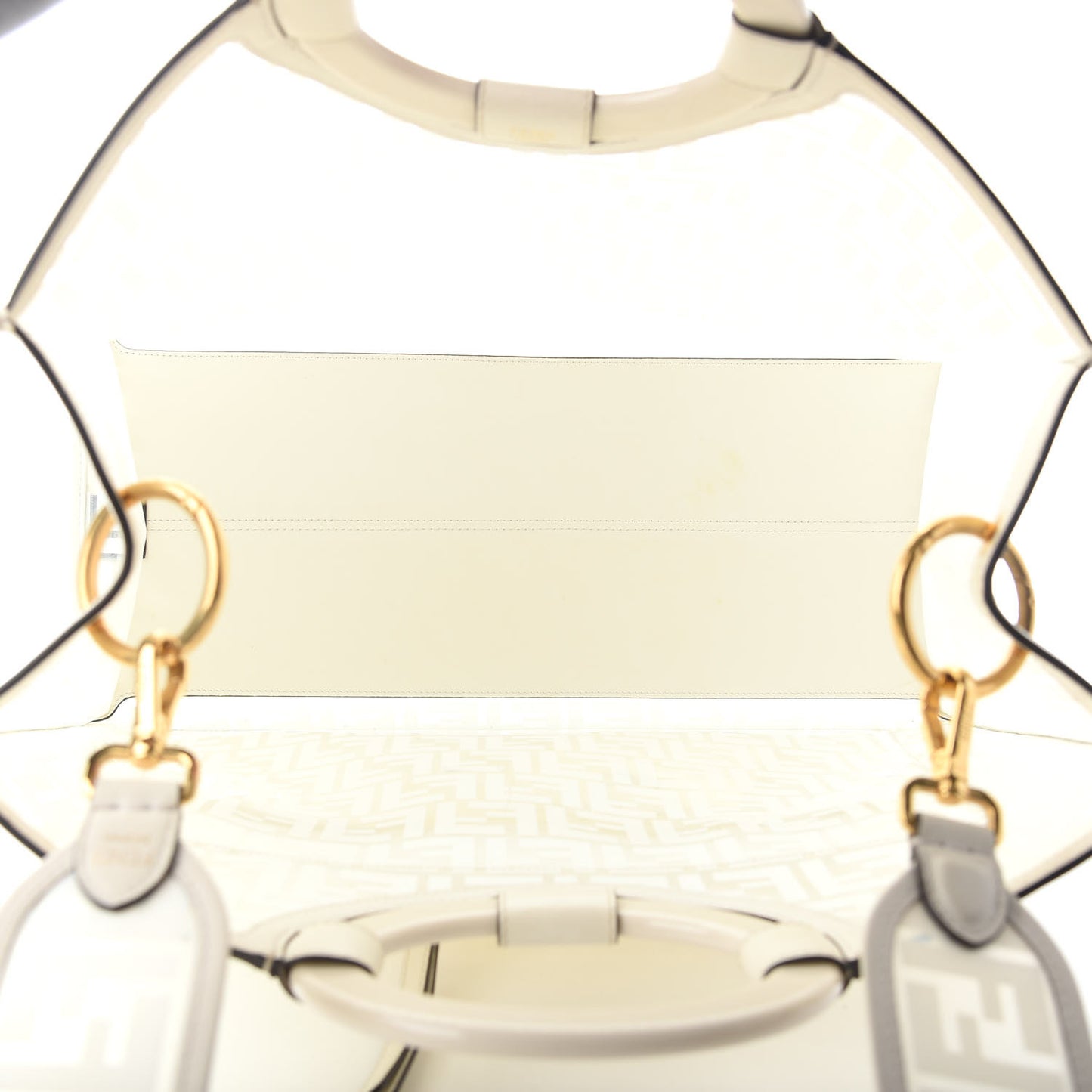 TPU FF Vitello Century Plexiglass Large Runaway Shopper Tote White