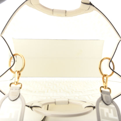 Fendi TPU FF Vitello Century Plexiglass Large Runaway Shopper Tote White 4 of 7
