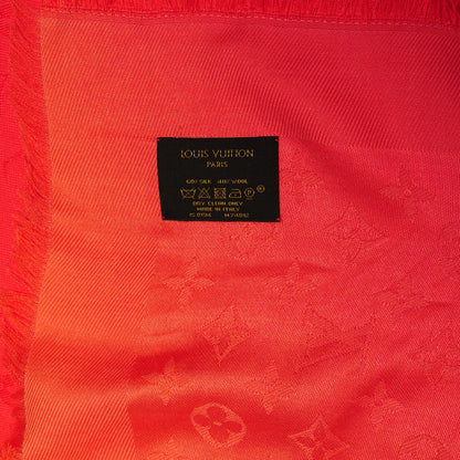 Louis Vuitton Silk Wool Monogram Sunrise Shawl Corail 5 of 6