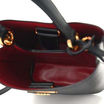 Prada Saffiano Cuir Small Panier Bucket Bag Black Fuoco 5 of 10
