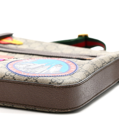Gucci Soft GG Supreme Monogram Courrier Web Medium Flat Messenger Bag Beige New Acero Multicolor 10 of 11