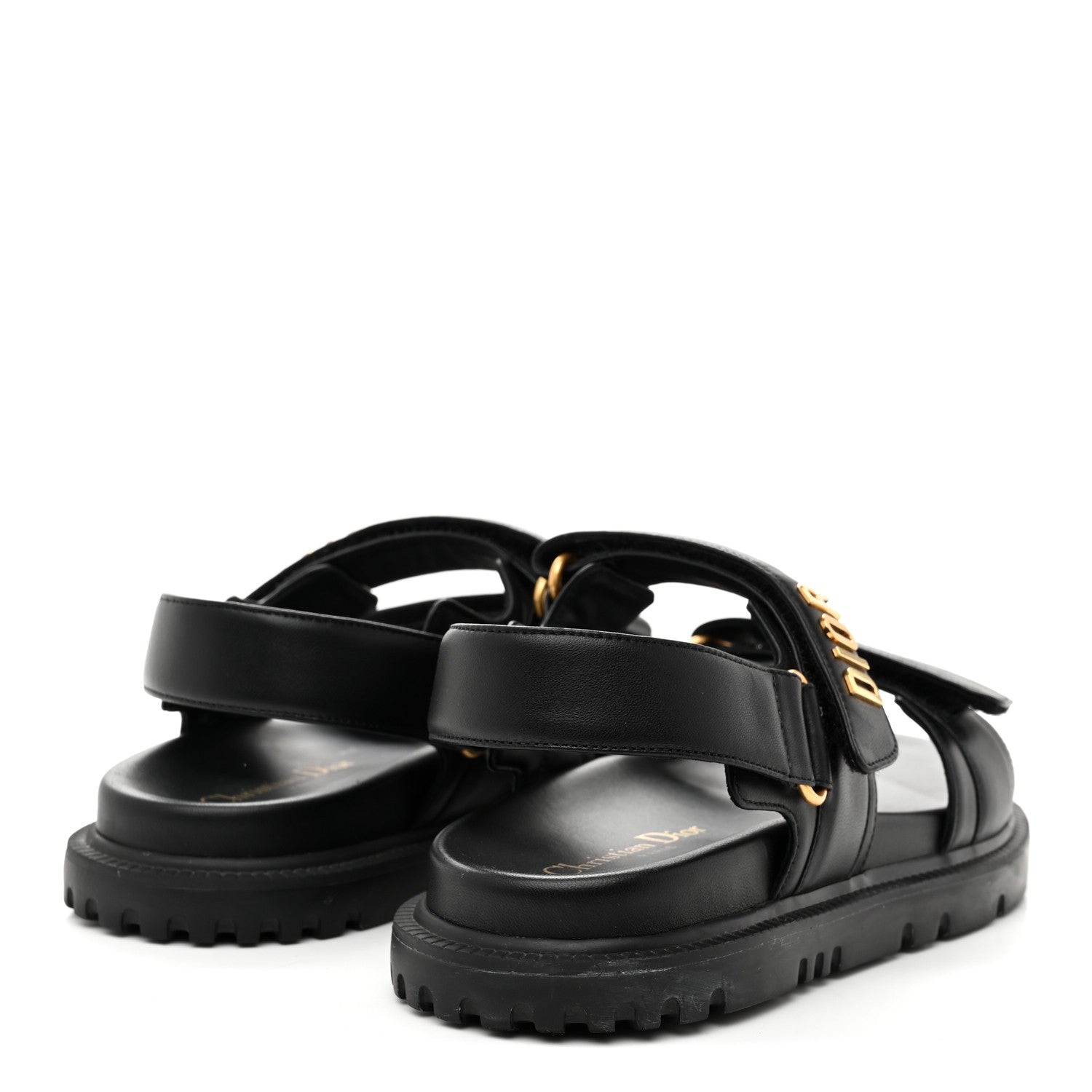 Christian Dior Lambskin Dioract 10mm Sandals 36.5 Black 5 of 10