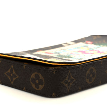 Louis Vuitton Monogram 2022 Christmas Animation New York Soho Pochette Felicie Chain Wallet Yellow 12 of 14