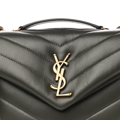 Saint Laurent Calfskin Y Quilted Monogram Small Loulou Chain Satchel Pebble 8 of 12