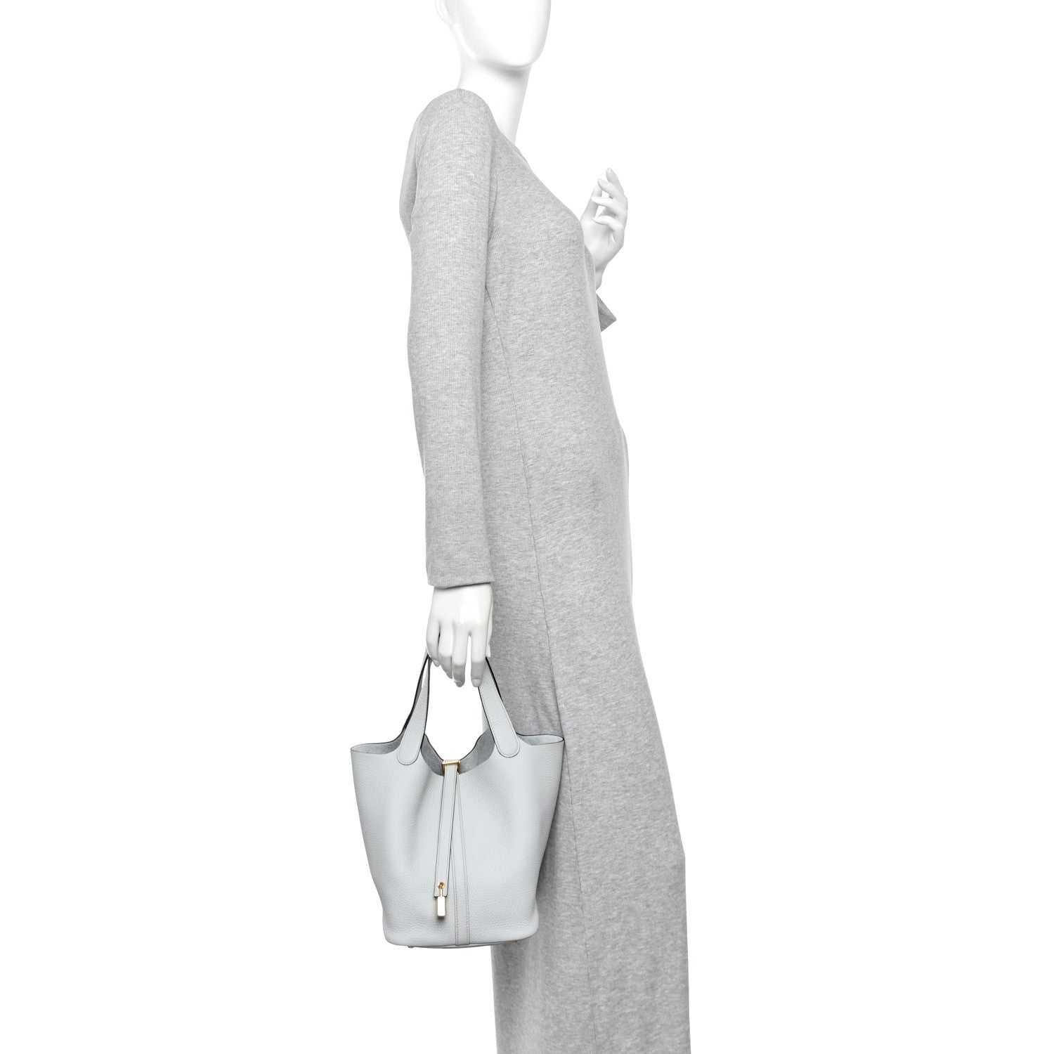 Hermes Taurillon Clemence Picotin Lock 22 MM Bleu Pale 2 of 11