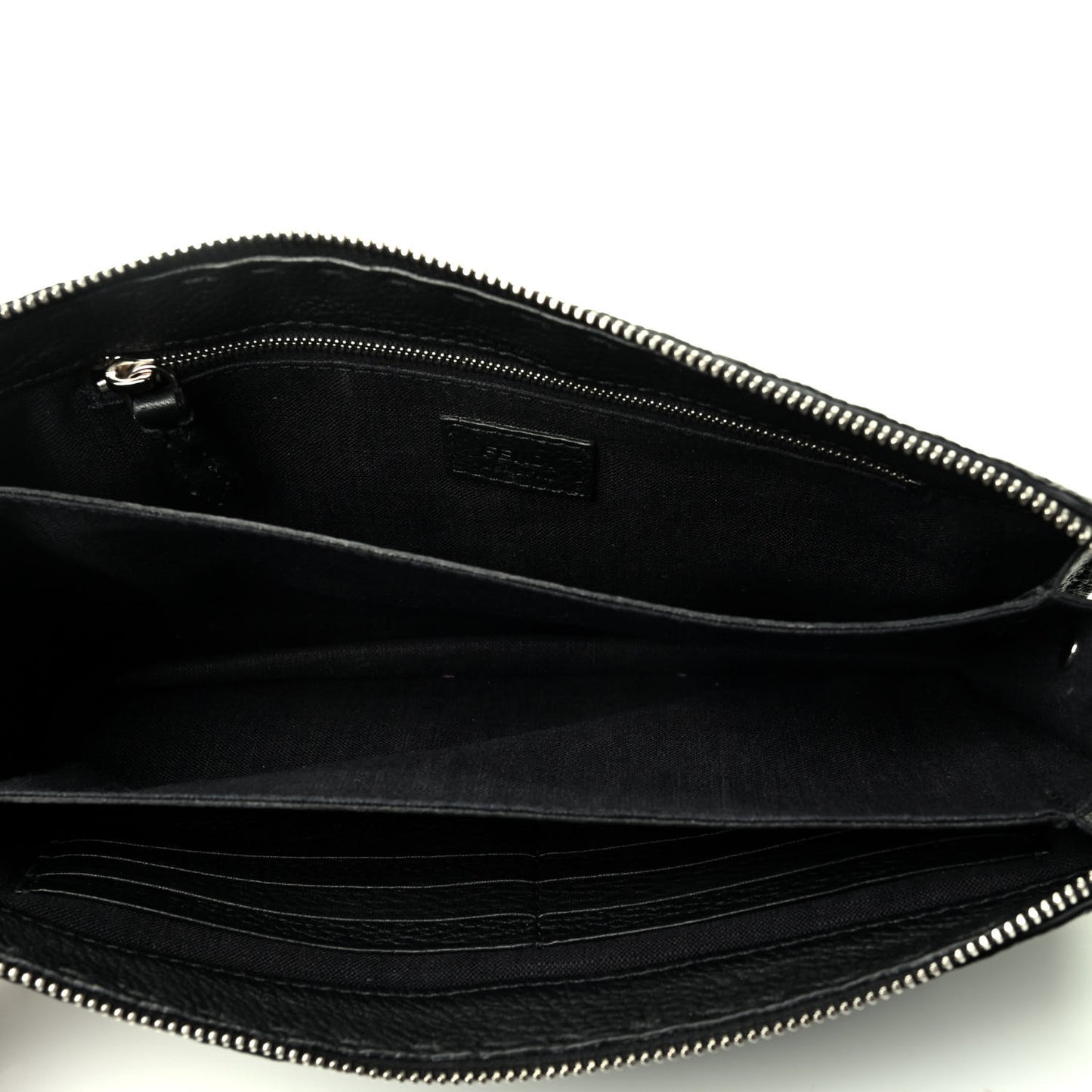 Cuoio Romano Selleria Metal Stitch Slim Clutch Black