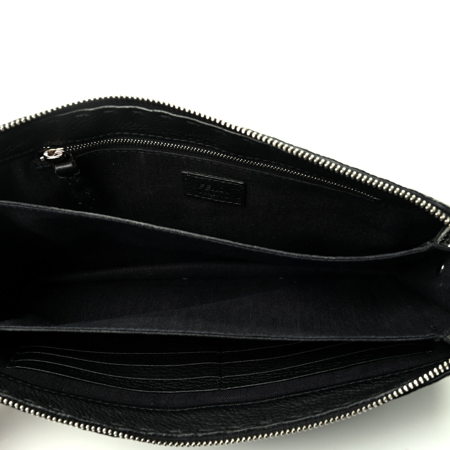Fendi Cuoio Romano Selleria Metal Stitch Slim Clutch Black 4 of 4