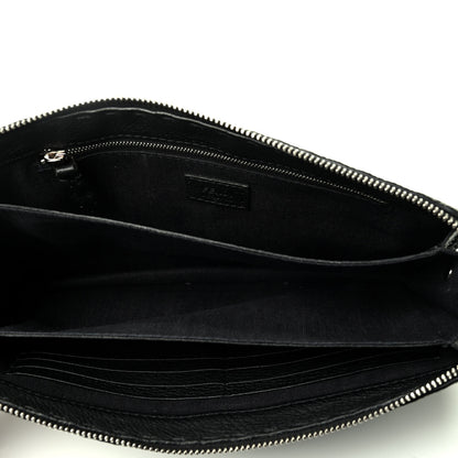 Fendi Cuoio Romano Selleria Metal Stitch Slim Clutch Black 4 of 4