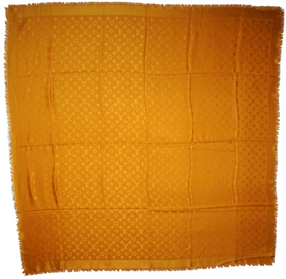 Louis Vuitton Wool Silk Monogram Shawl Safran 6 of 11