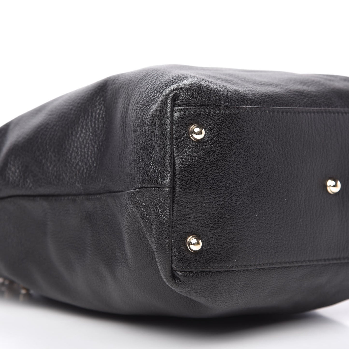 Goatskin Capri Chain Tote Black