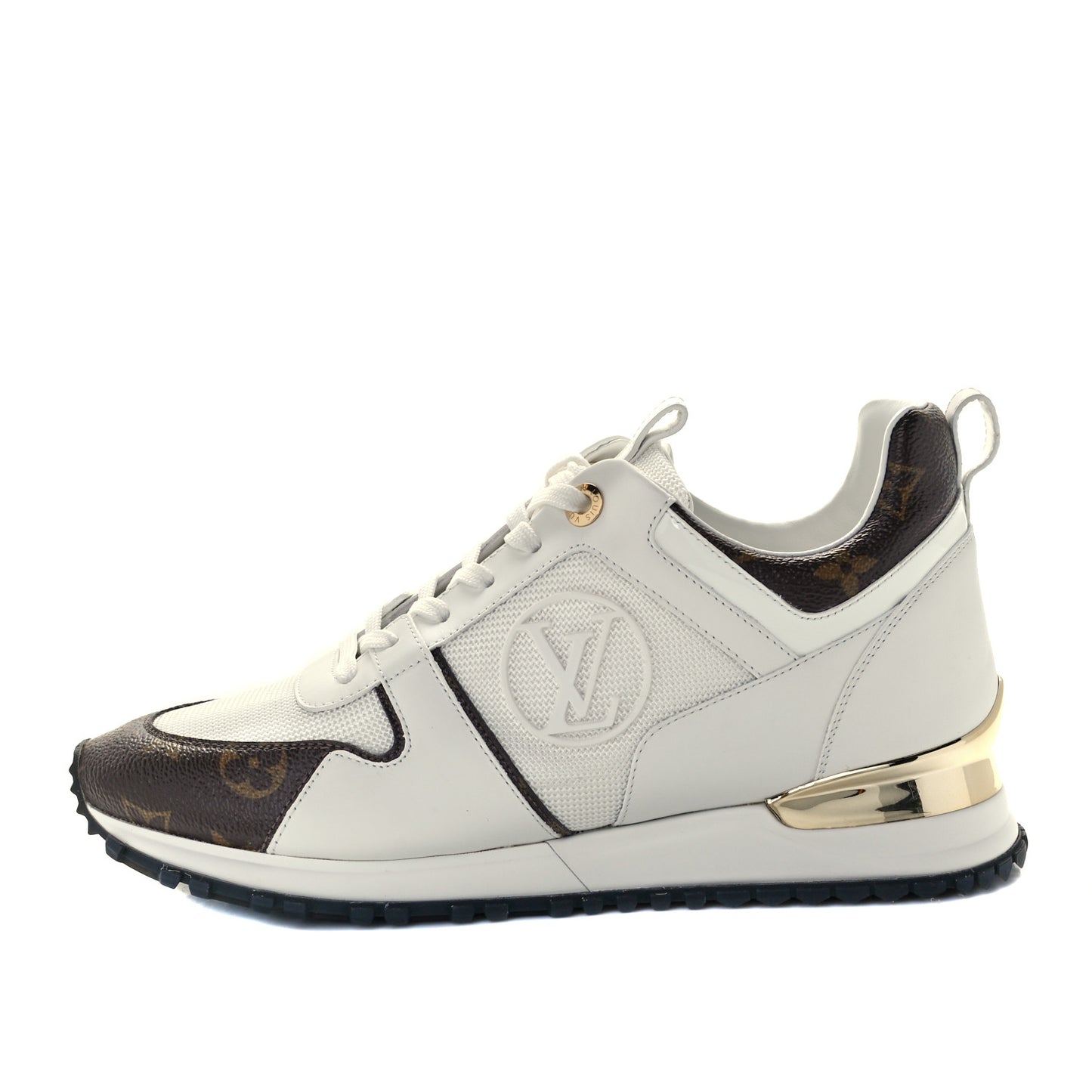 Calfskin Monogram Run Away Sneakers 39 White
