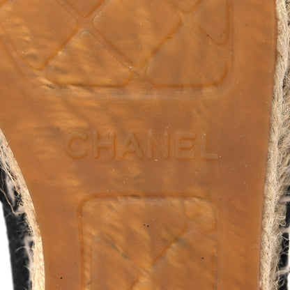 Chanel Denim Toile CC Espadrilles 37 Black 8 of 11
