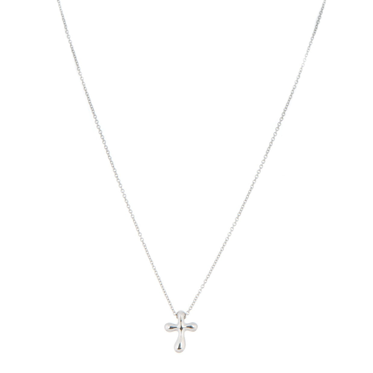 Tiffany Platinum 12mm Elsa Peretti Cross Pendant Necklace 1 of 6