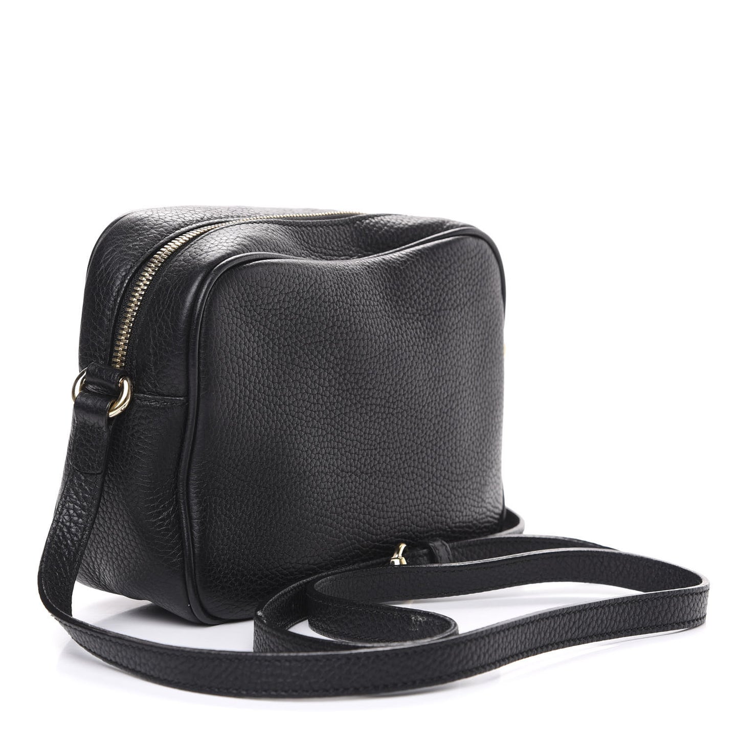 Pebbled Calfskin Small Soho Disco Bag Black