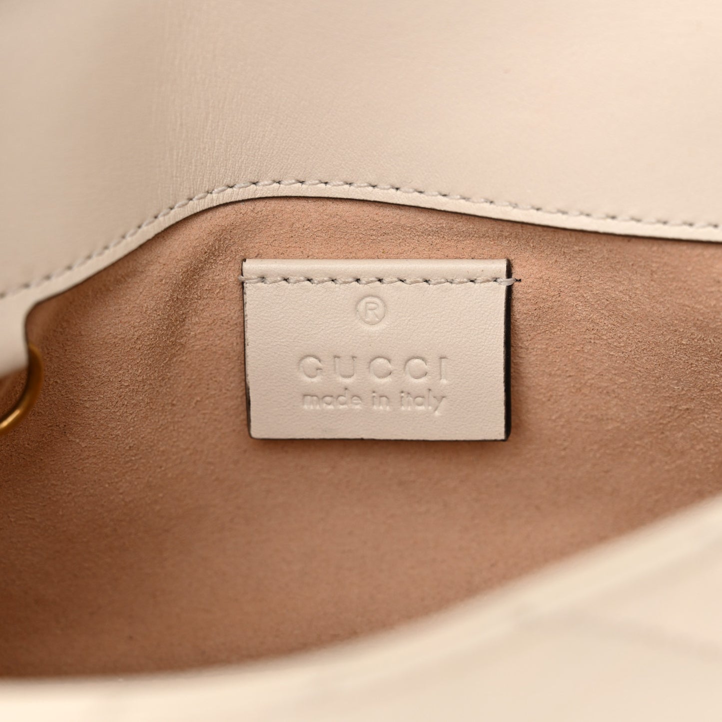 Calfskin Matelasse Super Mini GG Marmont Shoulder Bag White