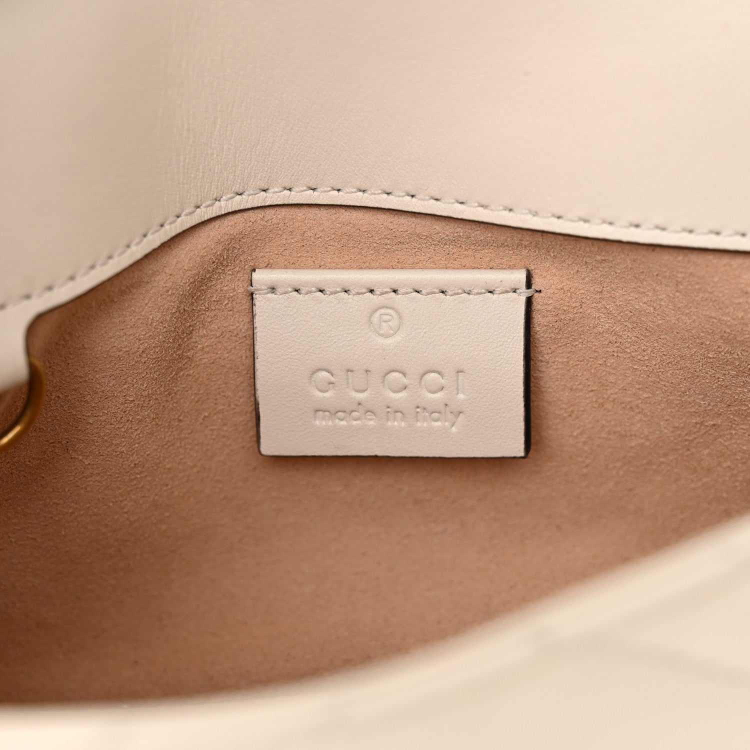 Gucci Calfskin Matelasse Super Mini GG Marmont Shoulder Bag White 6 of 10