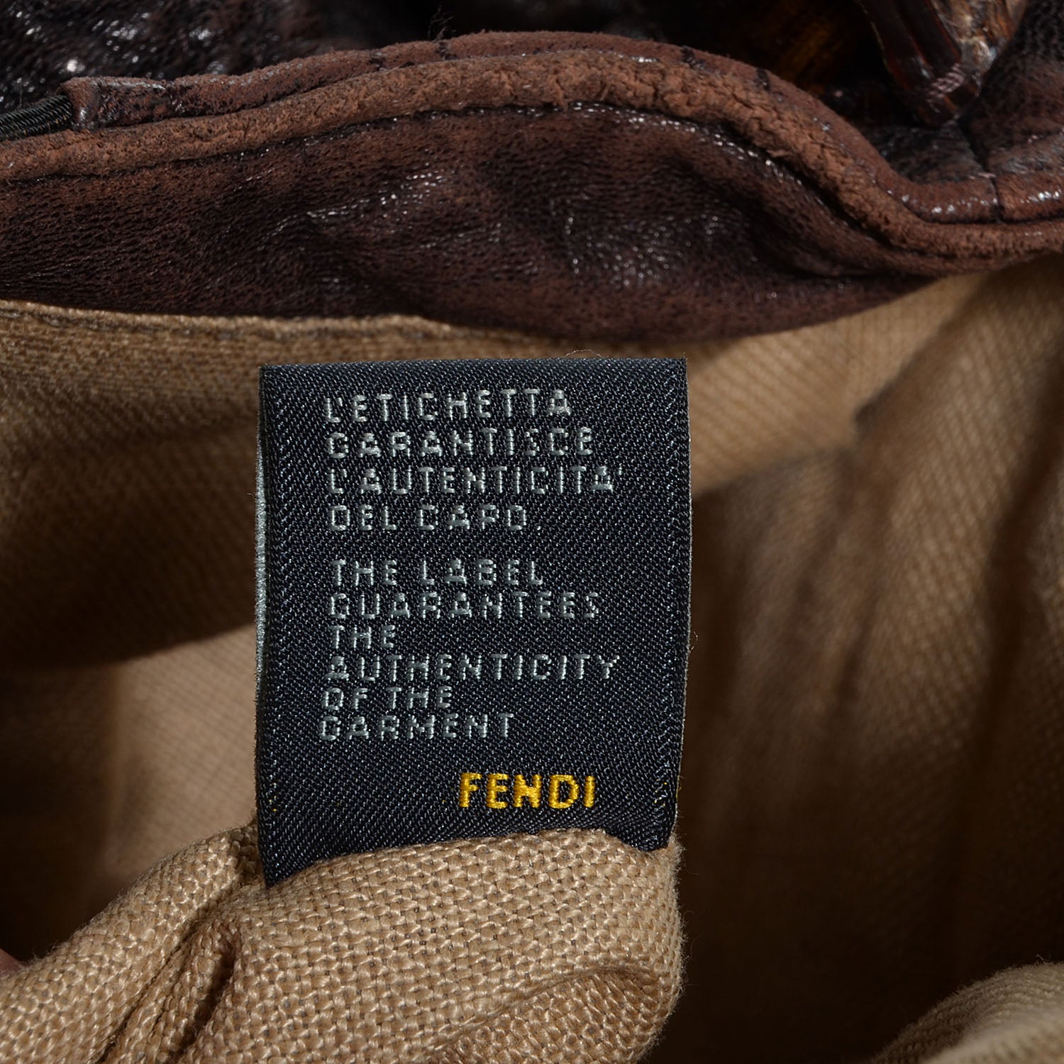 Fendi Zucca Nappa Nuvolata Vitello Tortuga Spy Tobacco Moro 9 of 9