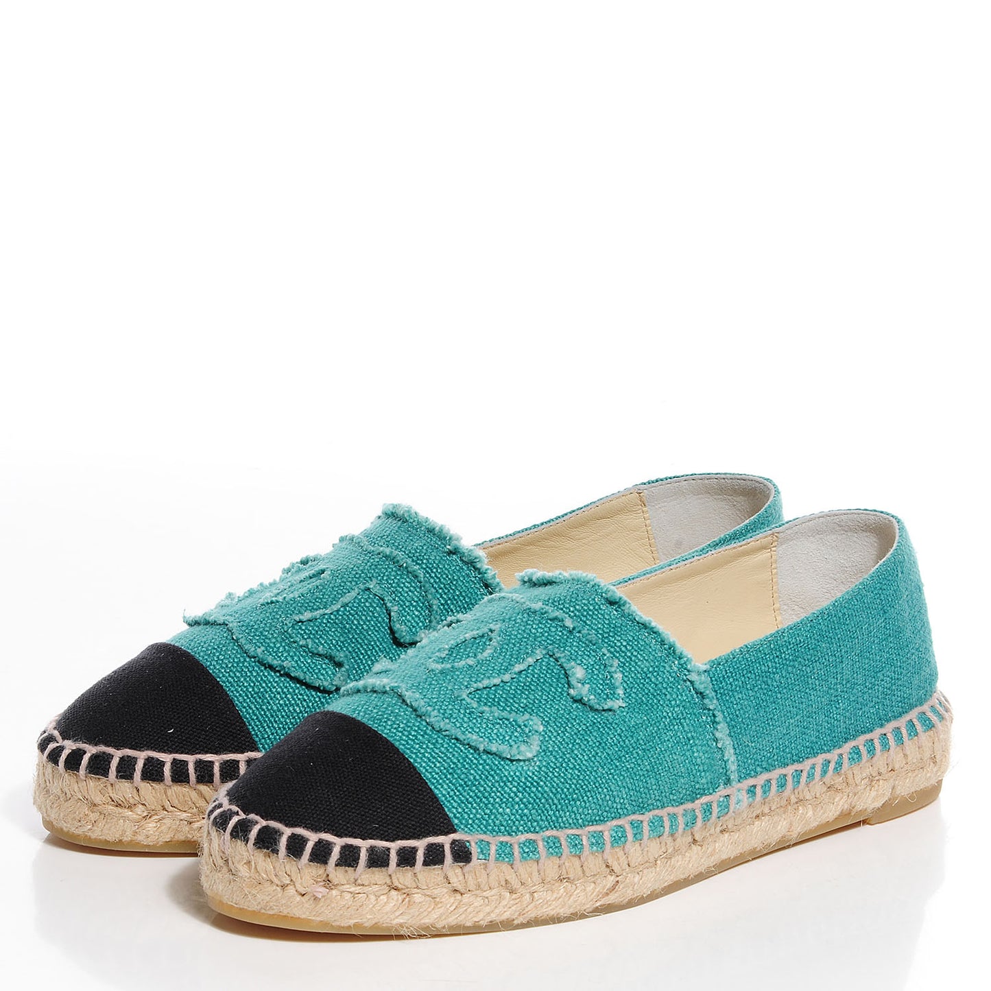 Canvas Double Sole Espadrilles 38 Green Black