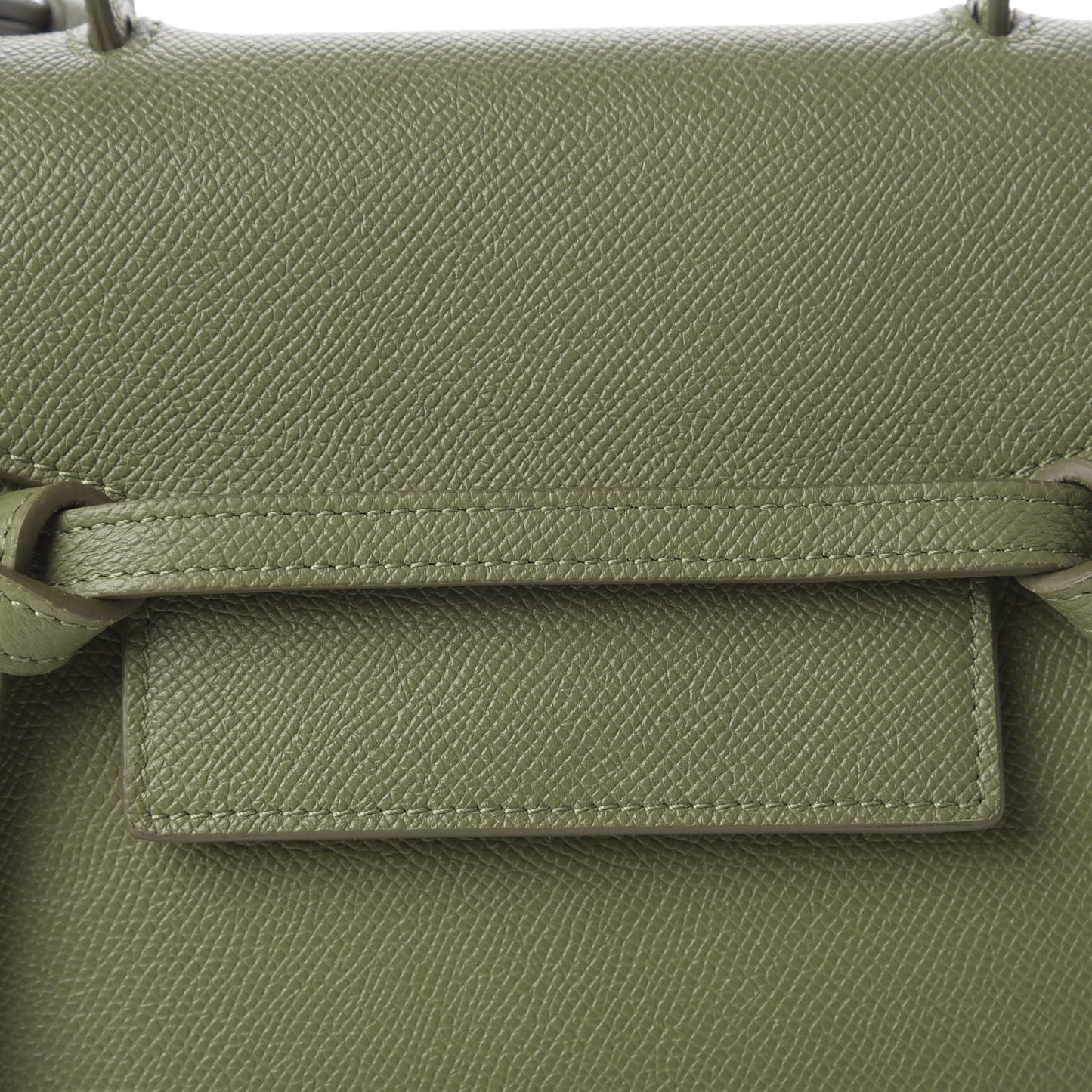 Grained Calfskin Micro Belt Bag Olive